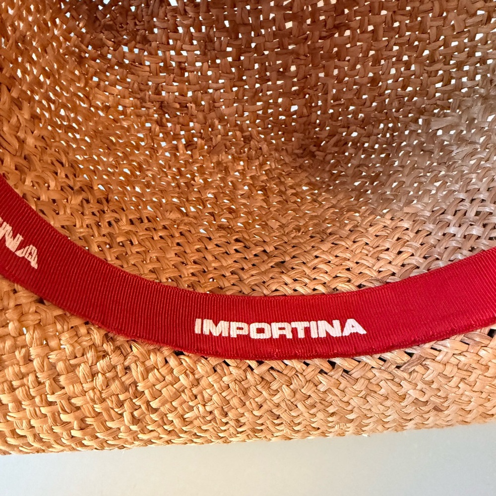 Woven Straw Bow Sun Hat in Natural Tan by IMPORTINA - Picture 4 of 5